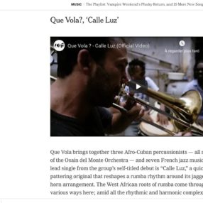 ¿ Que Vola ? dans le New York Times